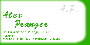 alex pranger business card